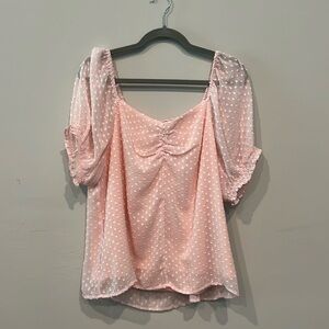 Banana Republic Pink puff sleeve blouse